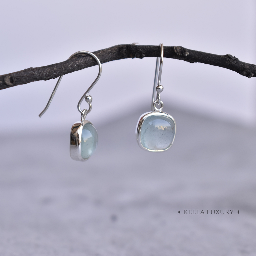 Cushion Conquer - Aquamarine Earrings -