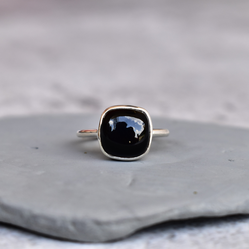Cushion Conquer - Black Onyx Ring -