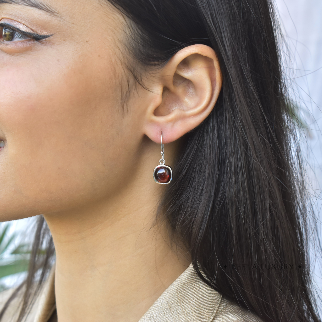 Cushion Conquer - Garnet Earrings -