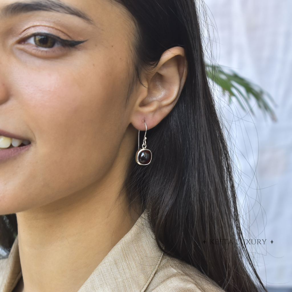 Cushion Conquer - Garnet Earrings -