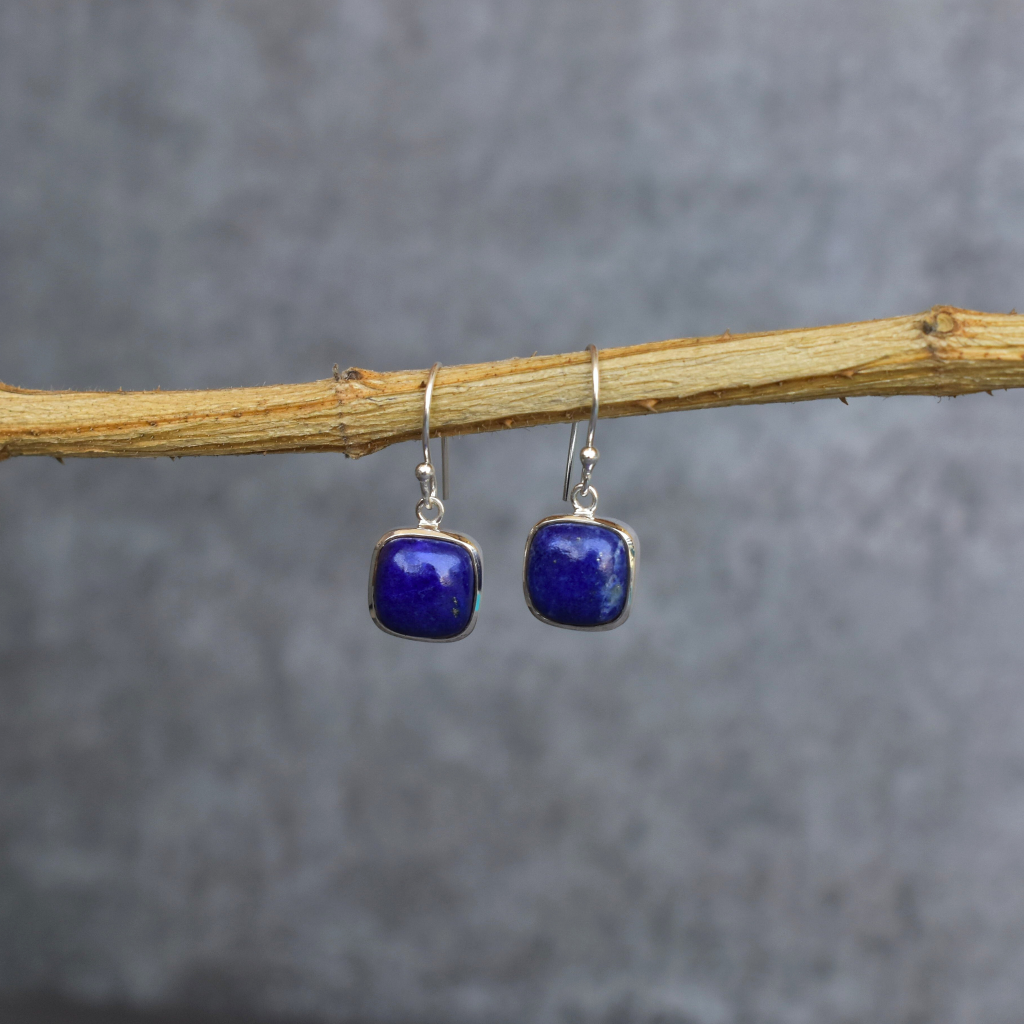 Cushion Conquer - Lapis Earrings -