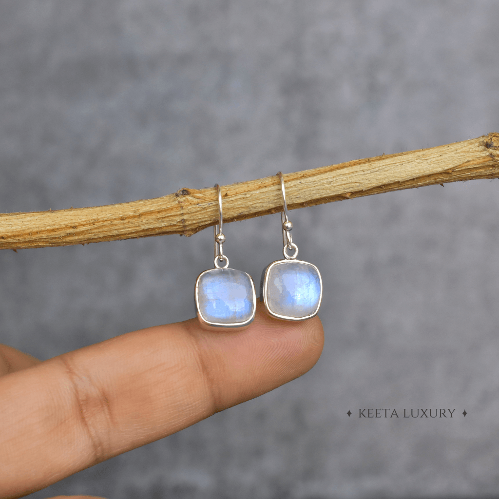Cushion Conquer - Moonstone Earrings -