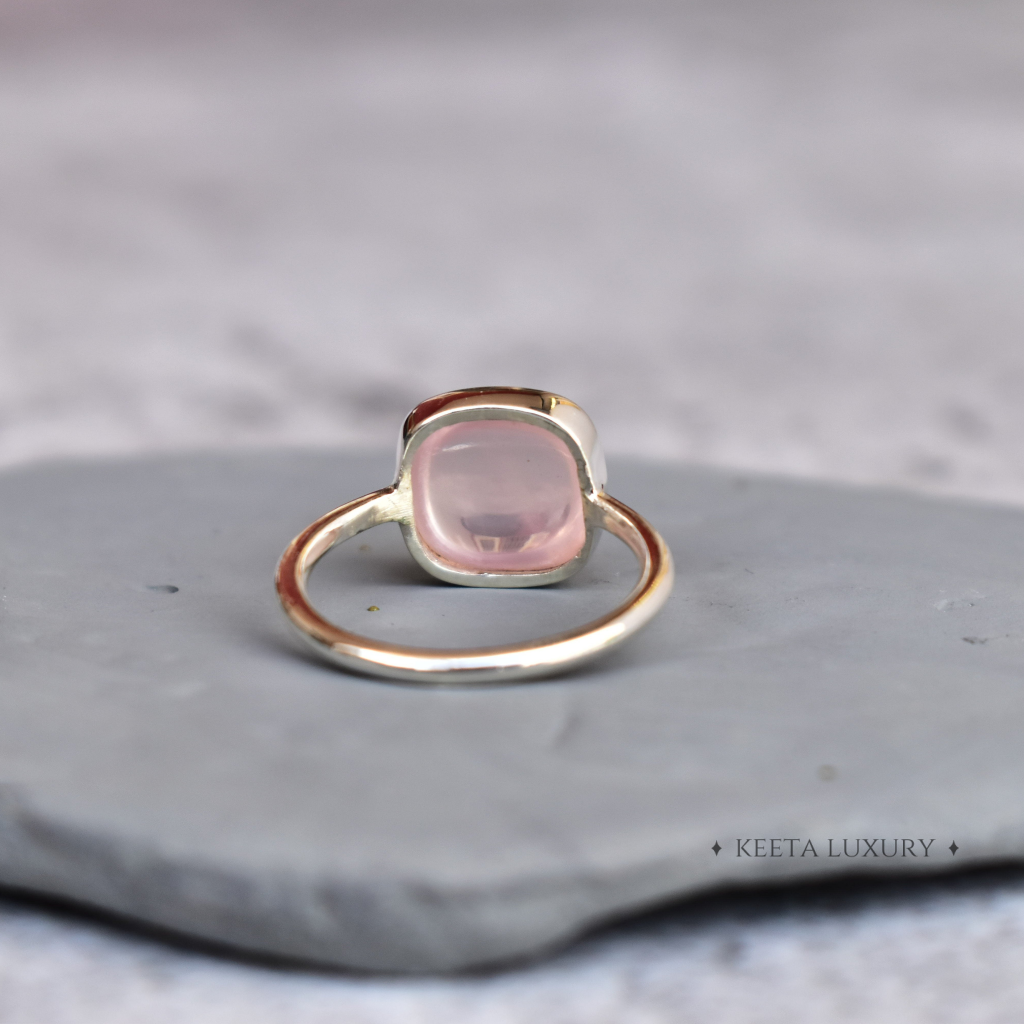 Cushion Conquer - Rose Quartz Ring -