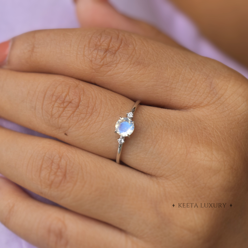 Dainty Charm - Moonstone Ring -