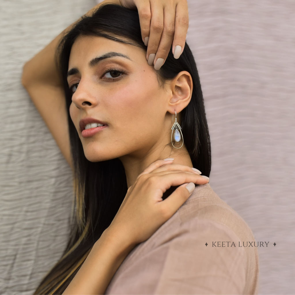 Dark Romance - Moonstone Dangles Earrings