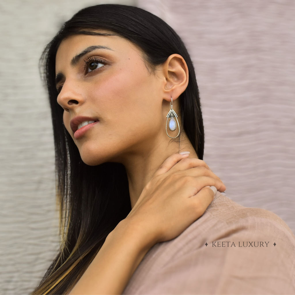 Dark Romance - Moonstone Dangles Earrings
