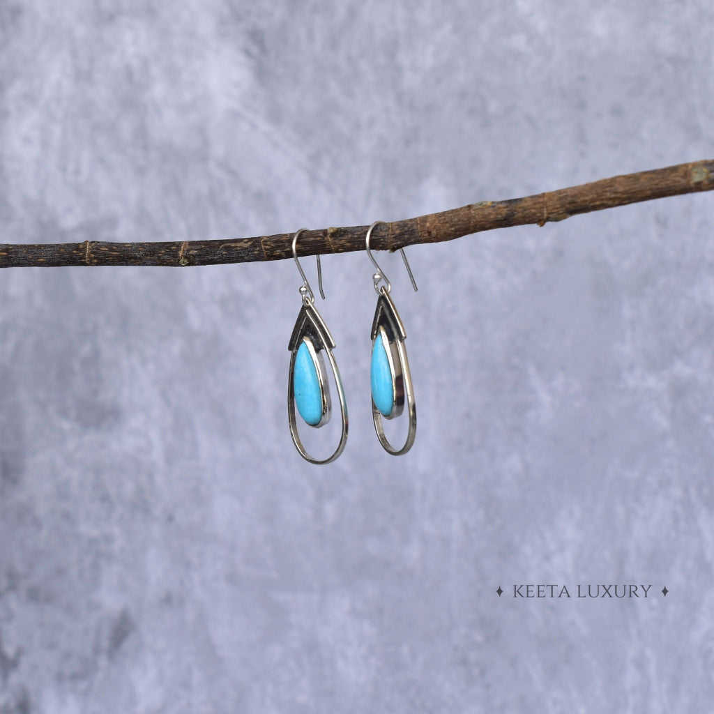 Dark Romance - Turquoise Dangle Earrings