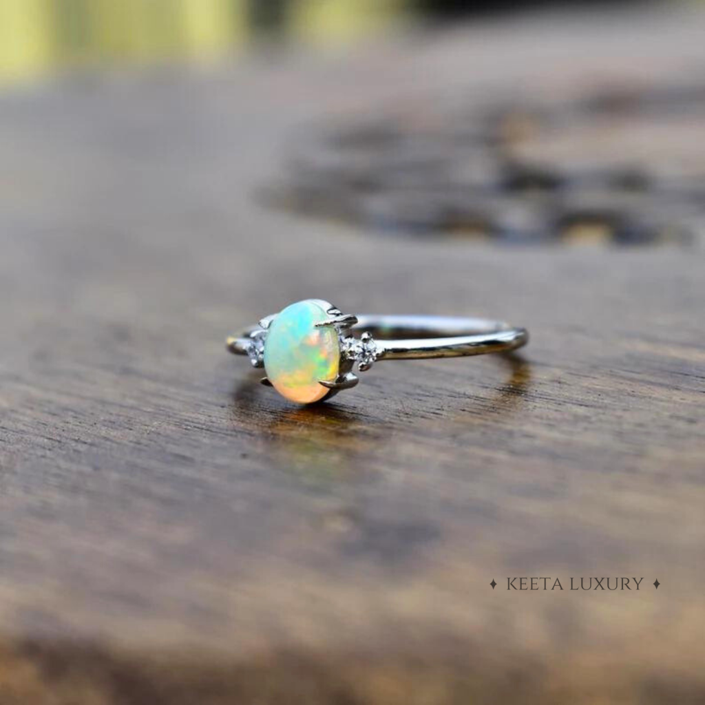 Delicate Gleam Opal Ring - Main Image