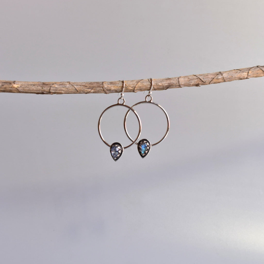 Dewdrop Orb - Moonstone Earrings Earrings