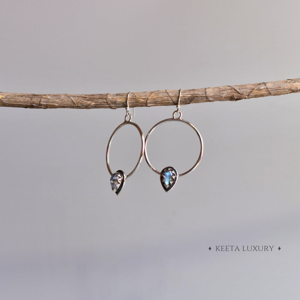 Dewdrop Orb - Moonstone Earrings Earrings