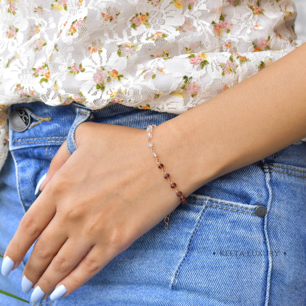 Divine Emotions - Rose Quartz & Garnet Bracelets -