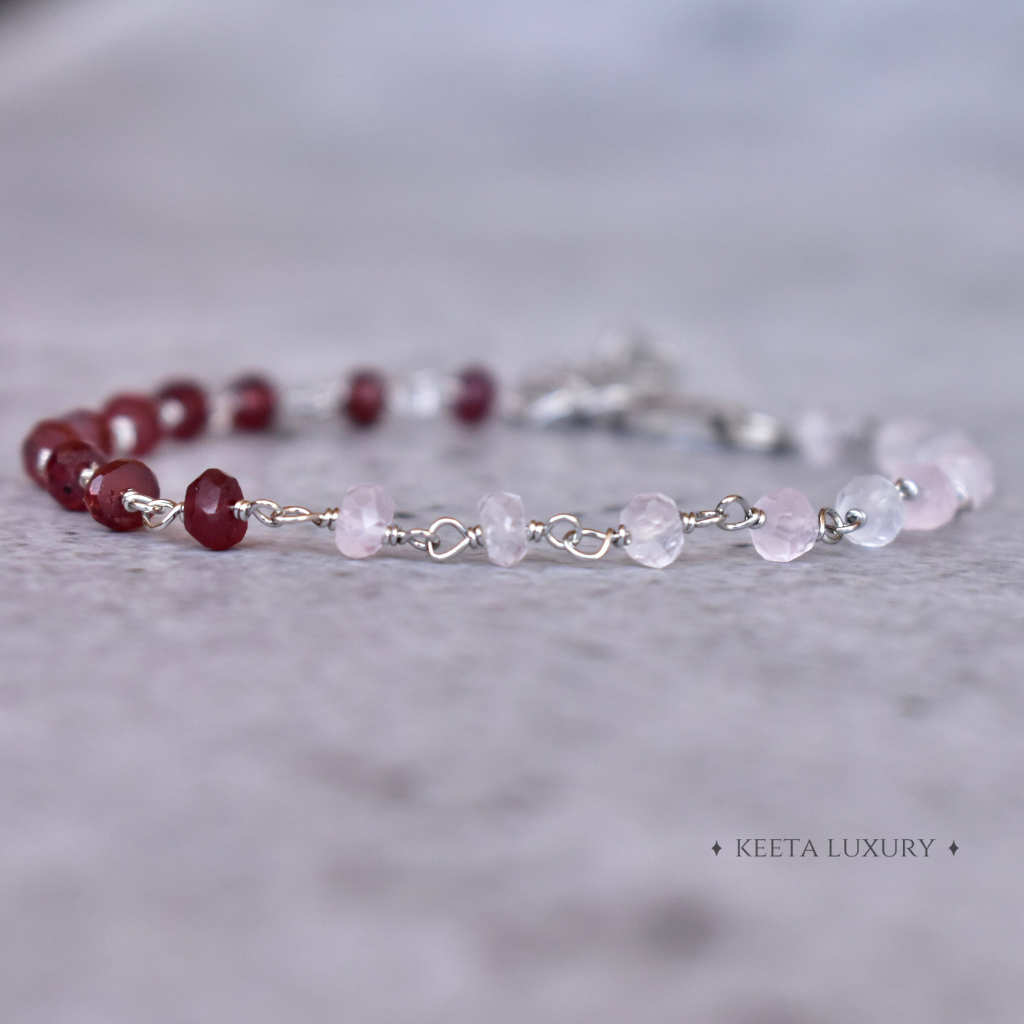 Divine Emotions - Rose Quartz & Garnet Bracelets -