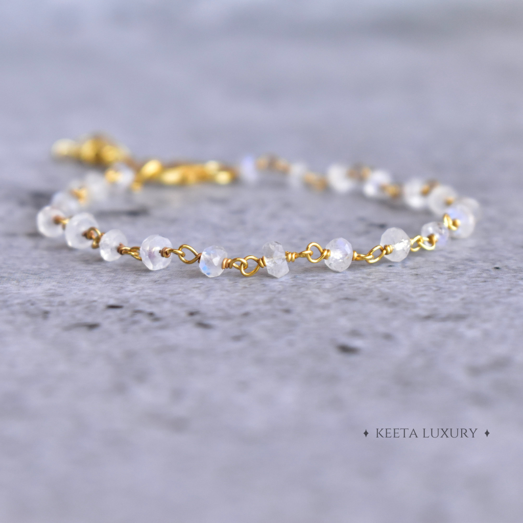 14K Gold Vermeil Divine Feminine Moonstone Bracelets
