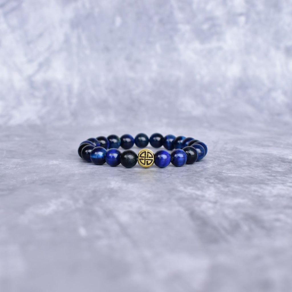 Dual Elemental - Blue Tiger’s Eye & Lava Bead Bracelets Bracelets