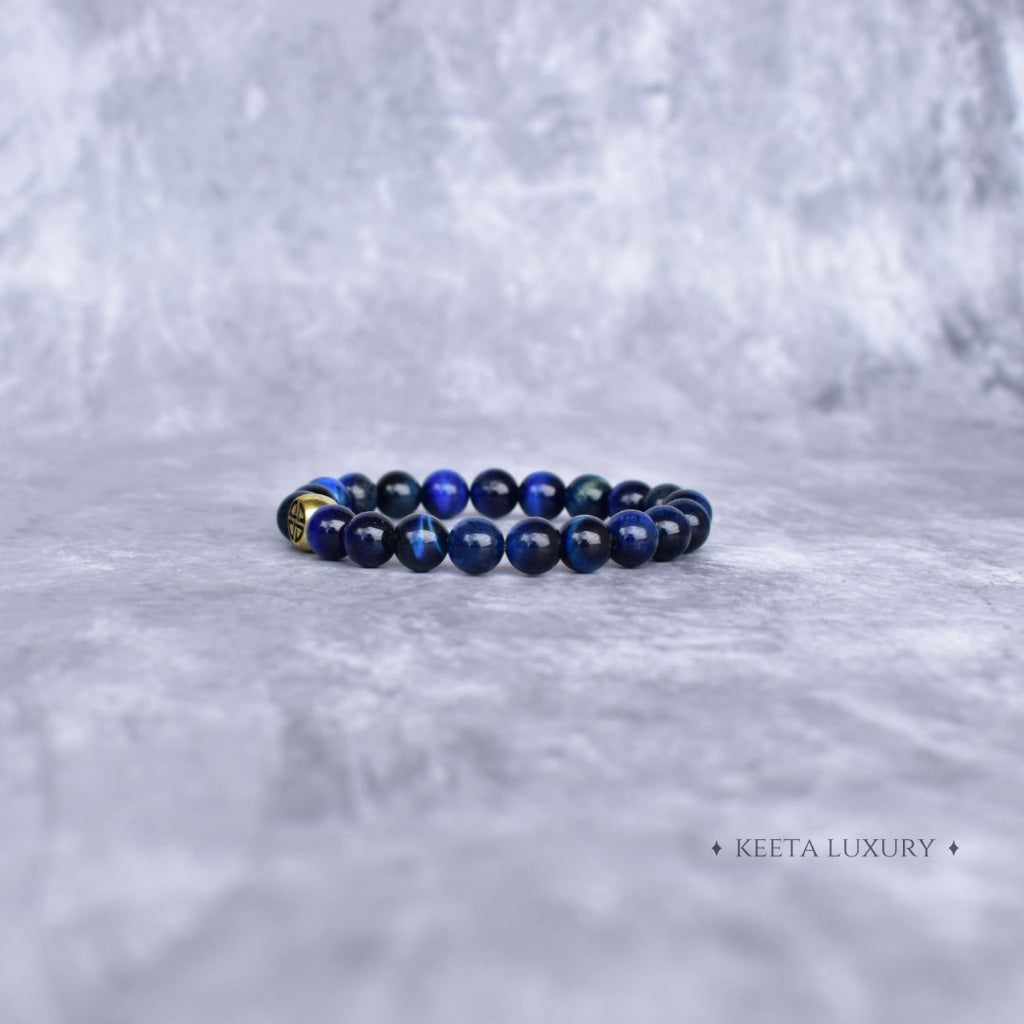 Dual Elemental - Blue Tiger’s Eye & Lava Bead Bracelets Bracelets