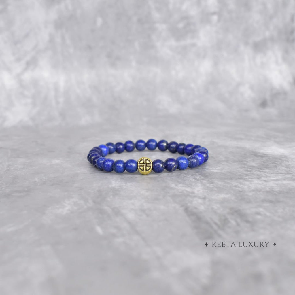 Dual Elemental - Lapis Lazuli & Lava Bead Bracelet For Men / Only Bracelets