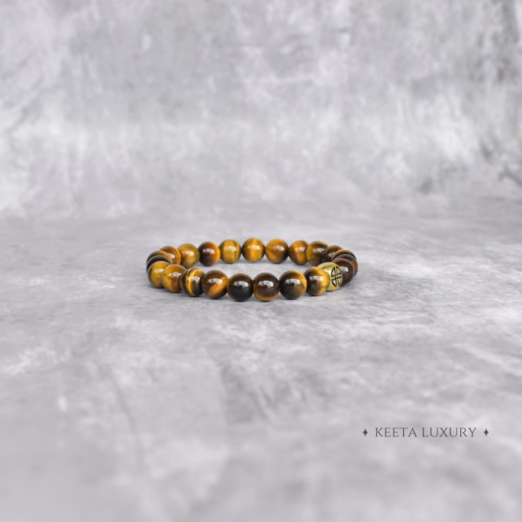 Dual Elemental - Tiger’s Eye And Lava Bead Bracelet Bracelets