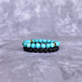 Dual Elemental - Turquoise & Lava Bead Bracelets Bracelets