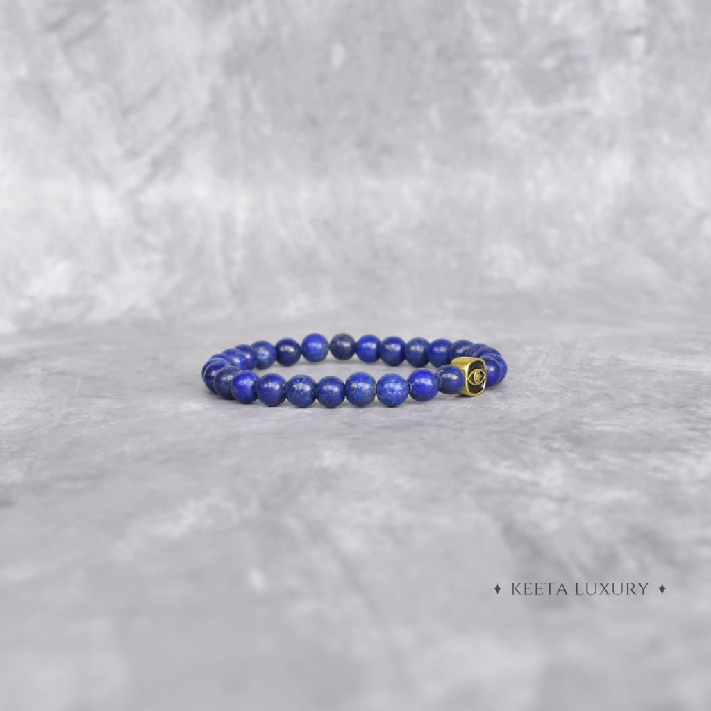 Dual Gaze - Lapis Lazuli & Lava Bead Bracelet Bracelets