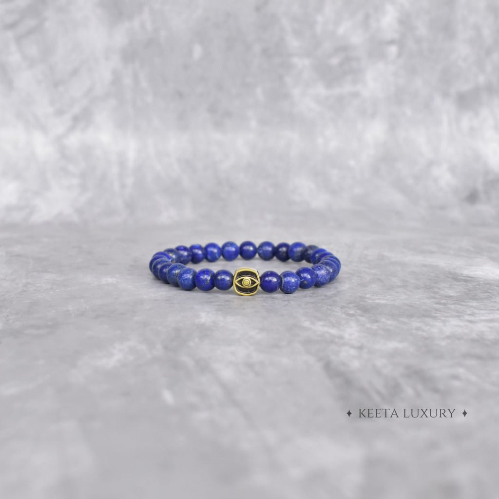 Dual Gaze - Lapis Lazuli & Lava Bead Bracelet For Men / Only Bracelets