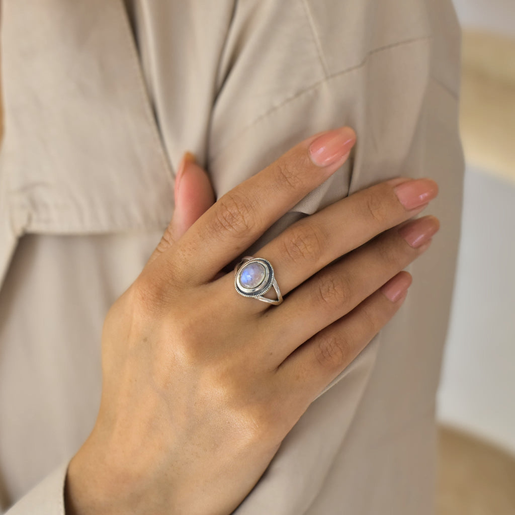 Dusk Light - Moonstone Ring Rings