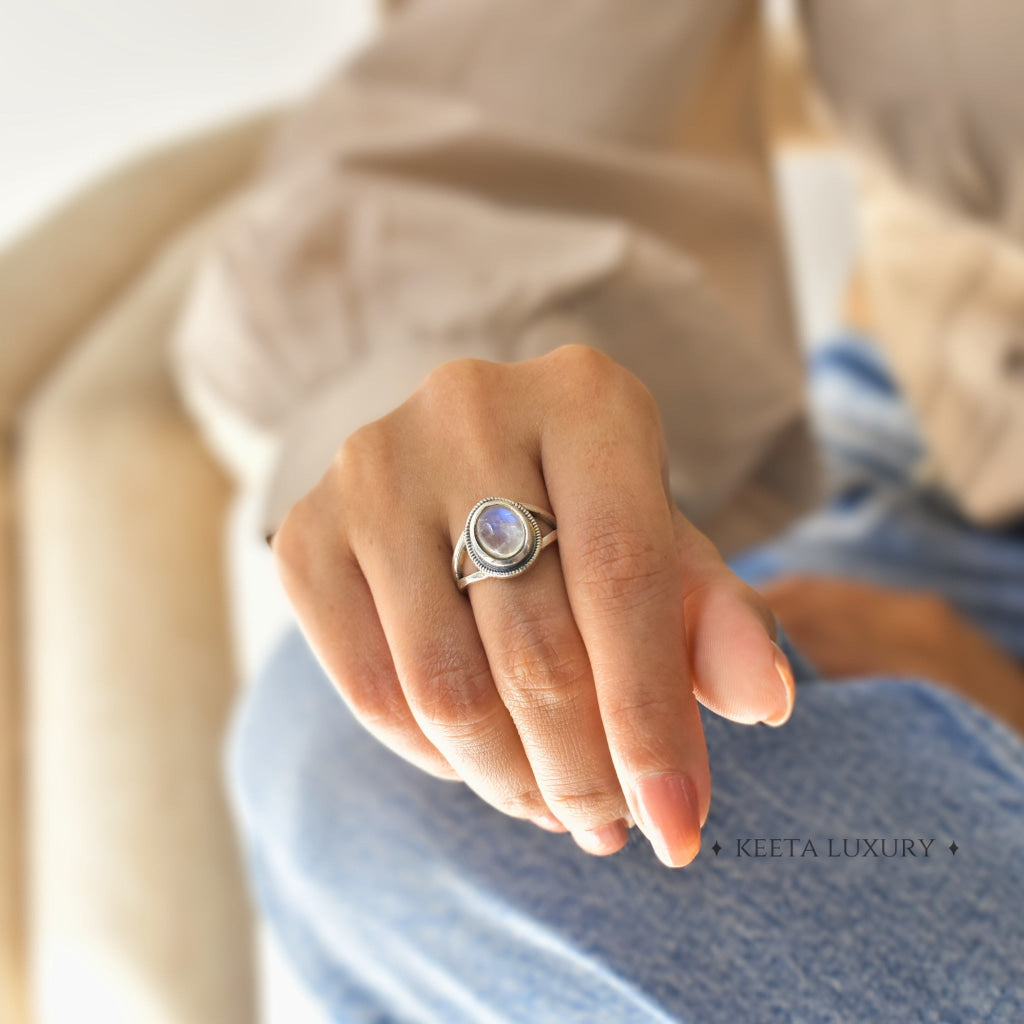 Dusk Light - Moonstone Ring Rings