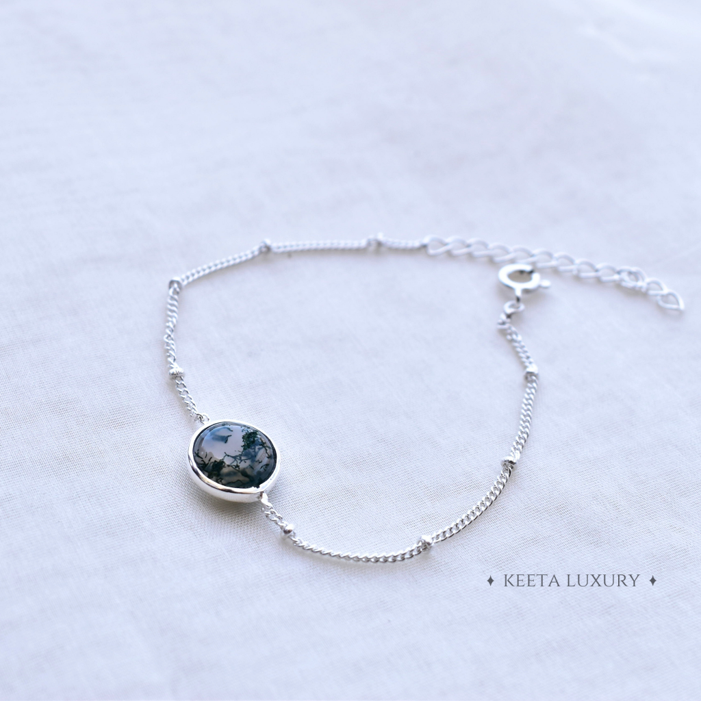 Earthy Elegance - Moss Agate Bracelets -