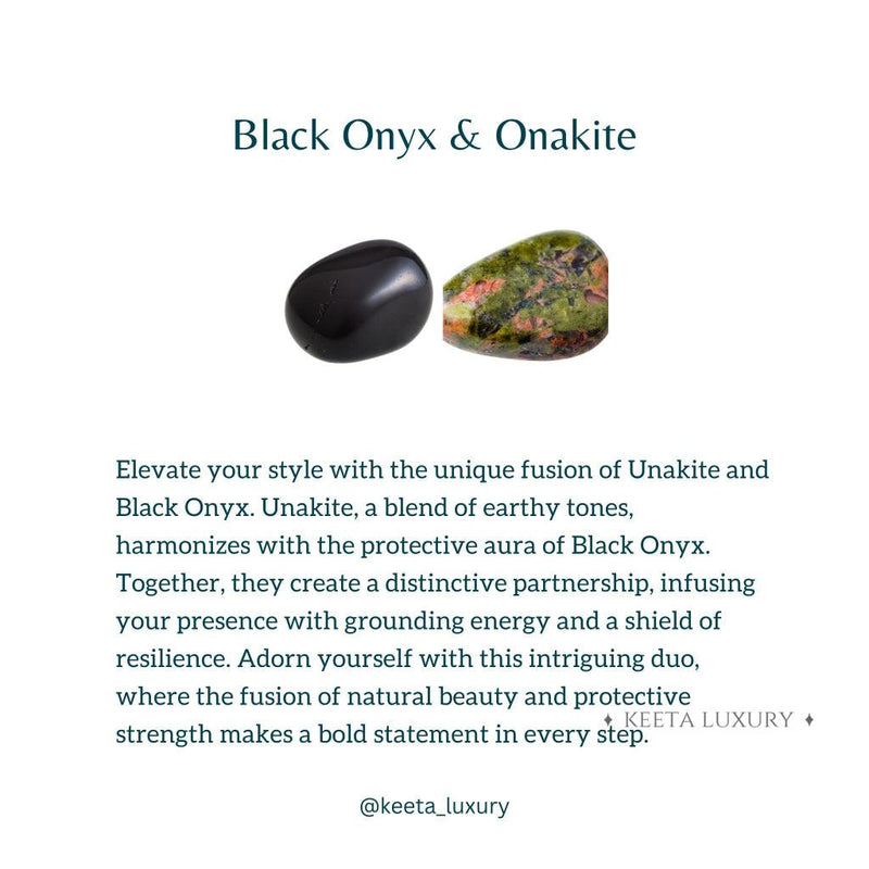 Earthy Elegance - Unakite Jasper & Black Onyx Bracelet Bracelets