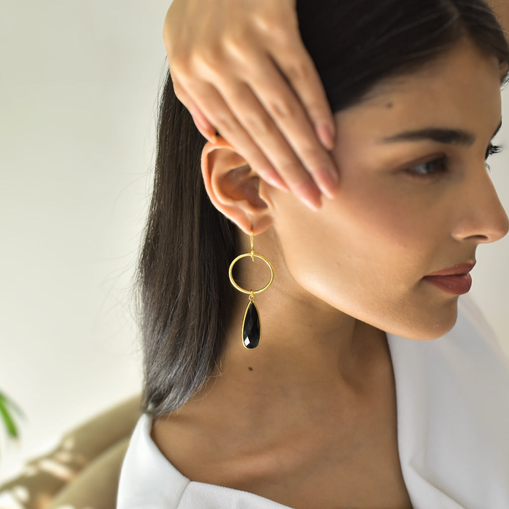 Echo Loops - Onyx Earrings Earrings