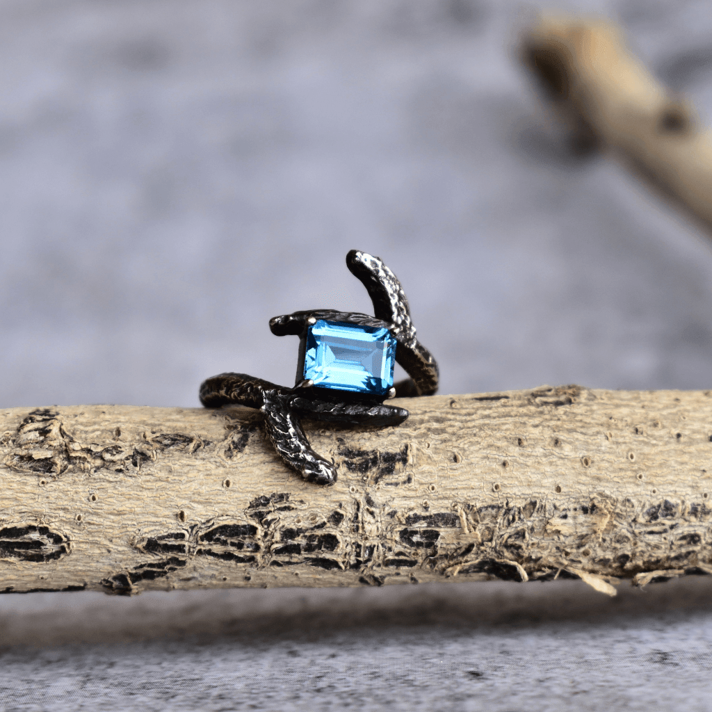 Enchanted Forest - Blue Topaz Ring -