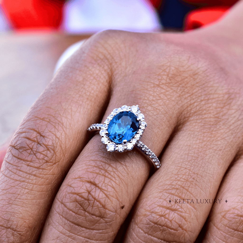 Eternal Bloom - Blue Topaz Ring -