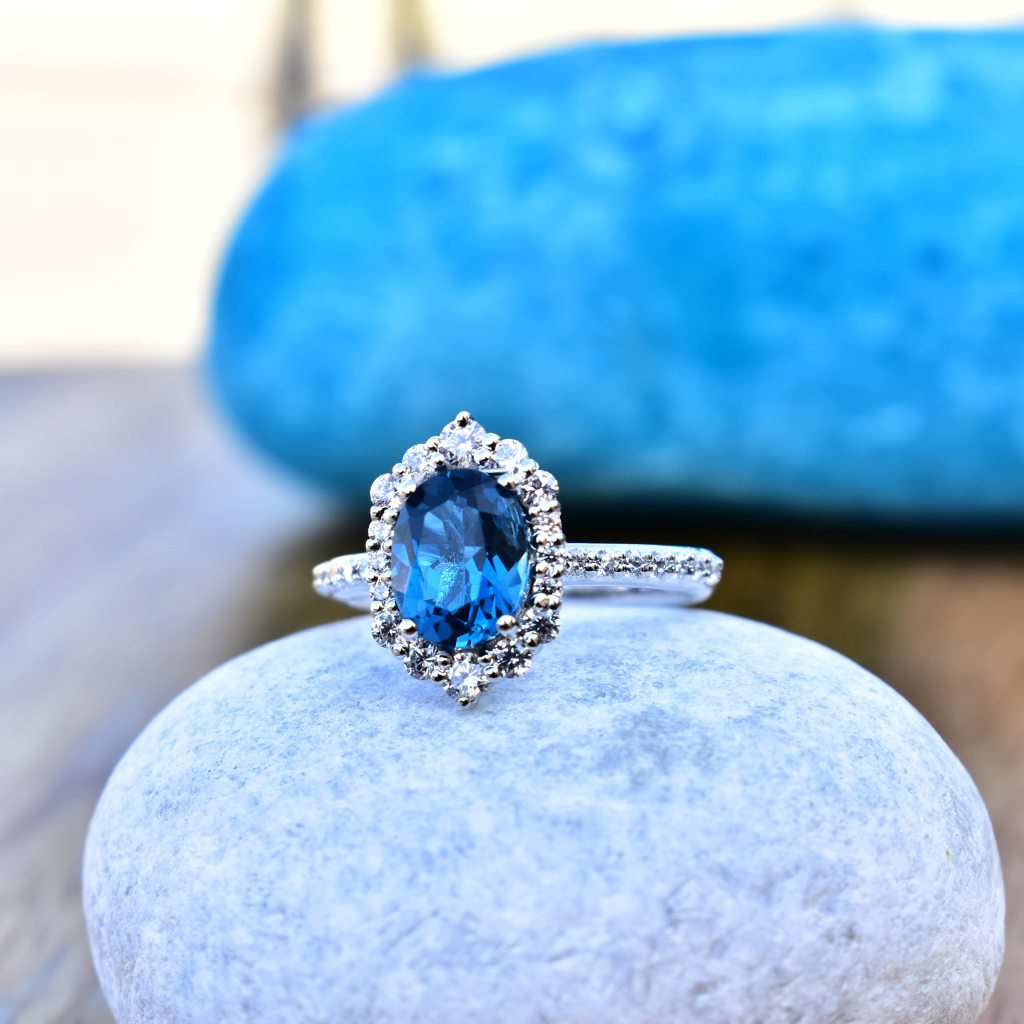 Eternal Bloom - Blue Topaz Ring -
