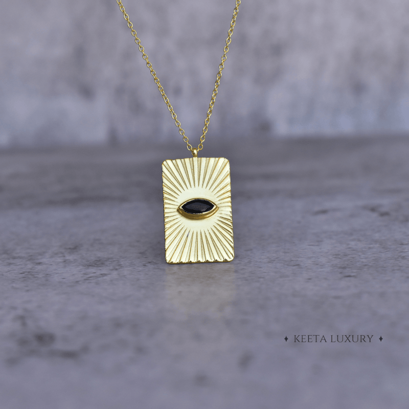 Evil Eye - Black Onyx Necklace 18 Inches Necklace