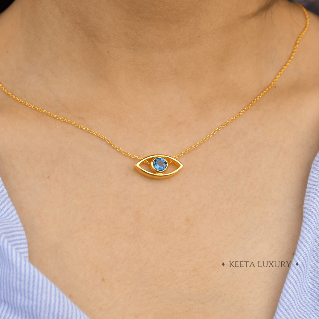 Evil Eye - Blue Topaz Necklace -