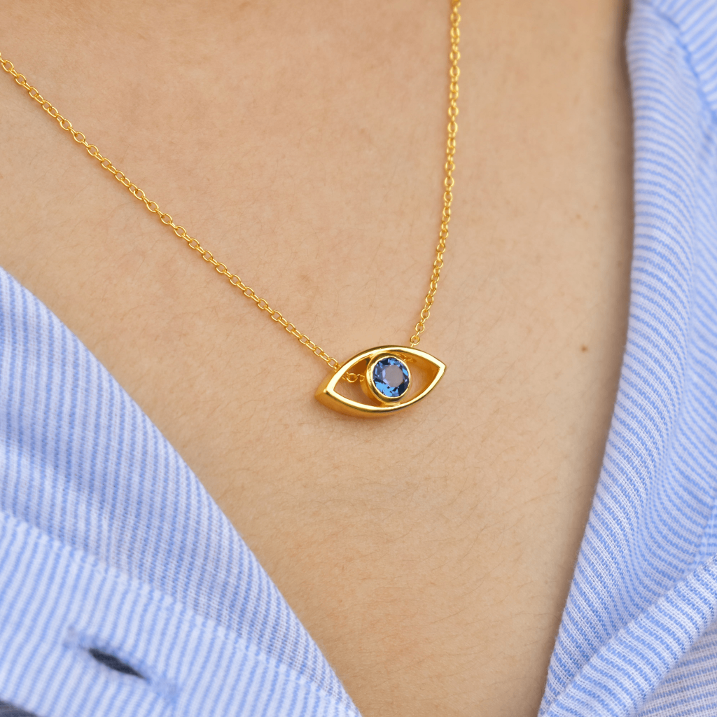 Evil Eye - Blue Topaz Necklace -