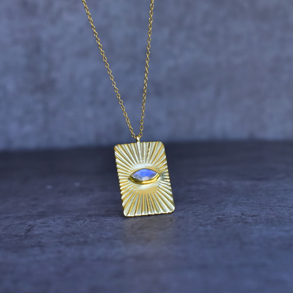 Evil Eye - Moonstone Necklace -
