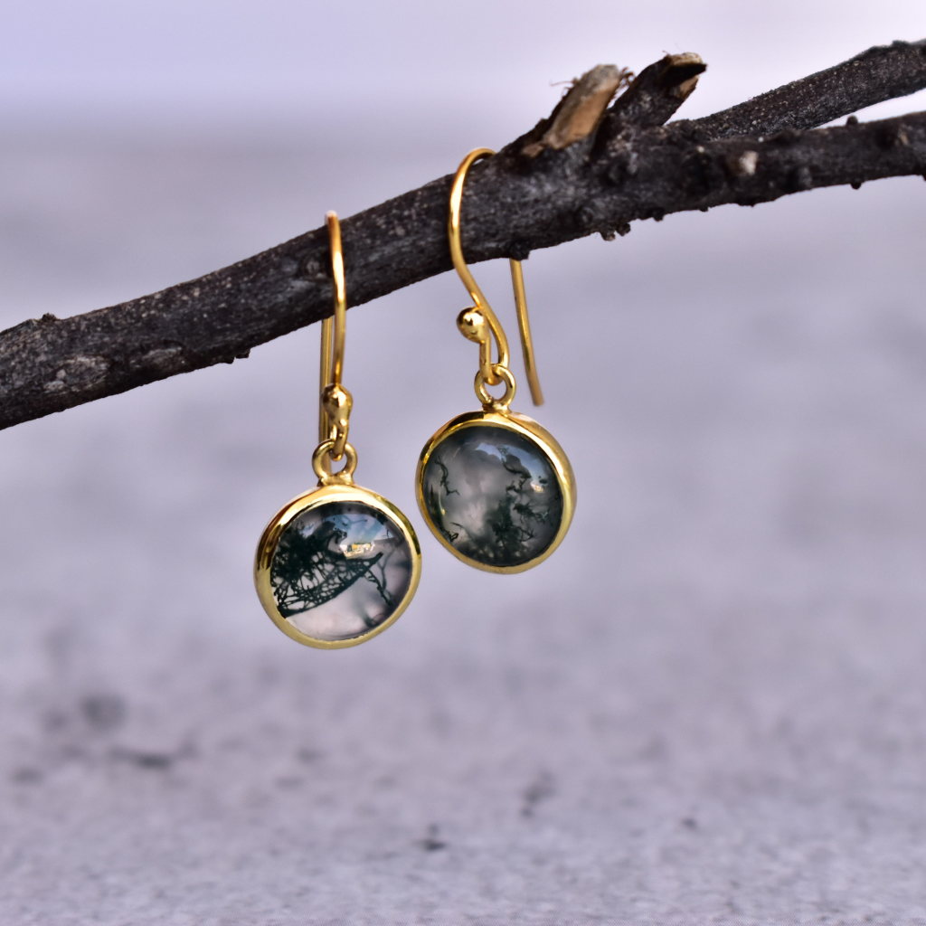 Exquisite - Moss Agate Earrings -