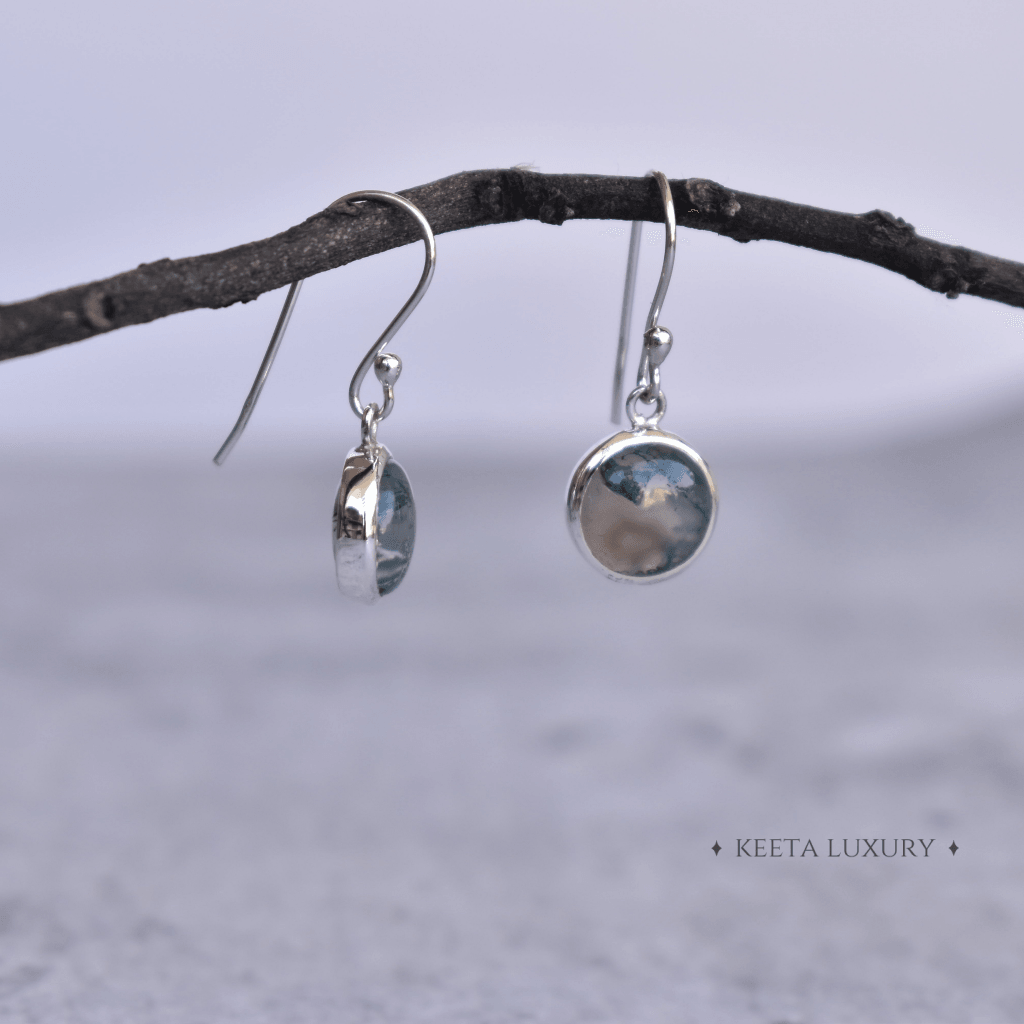 Exquisite - Moss Agate Earrings -