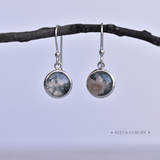 Exquisite - Moss Agate Earrings Silver