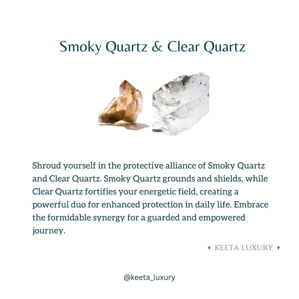 Eye Gaze - Smoky Quartz & Clear Quartz Bracelet -