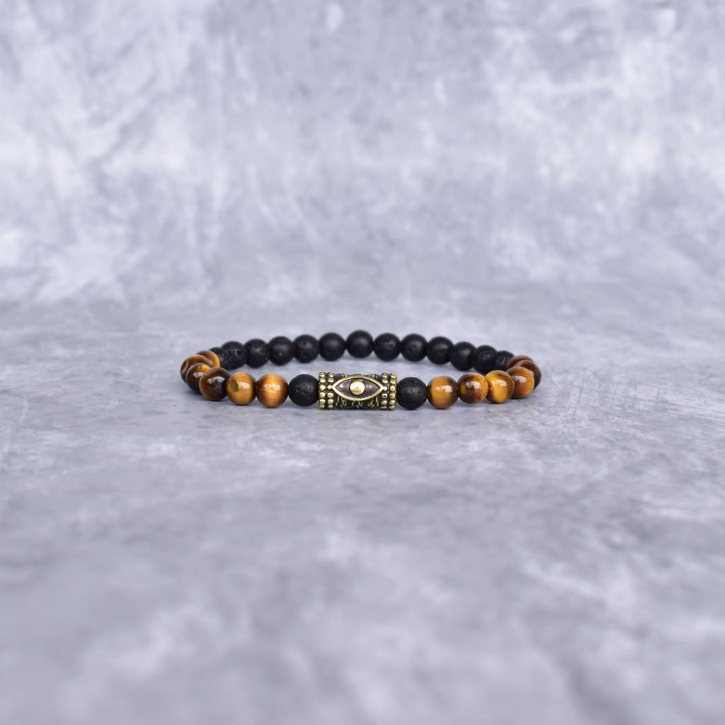 Eye Logic - Tiger And Lava Beads Bracelet Bracelets