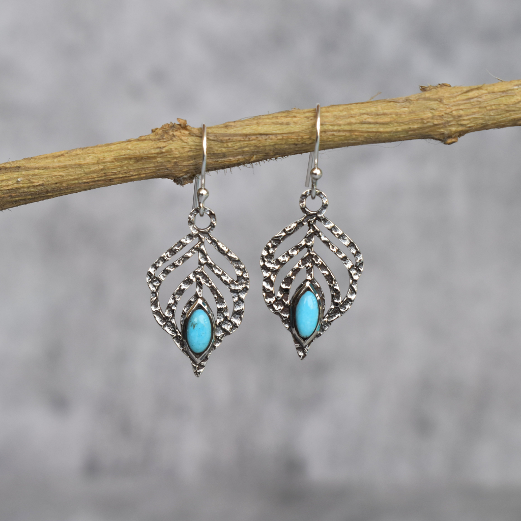 Feather - Turquoise Dangle -