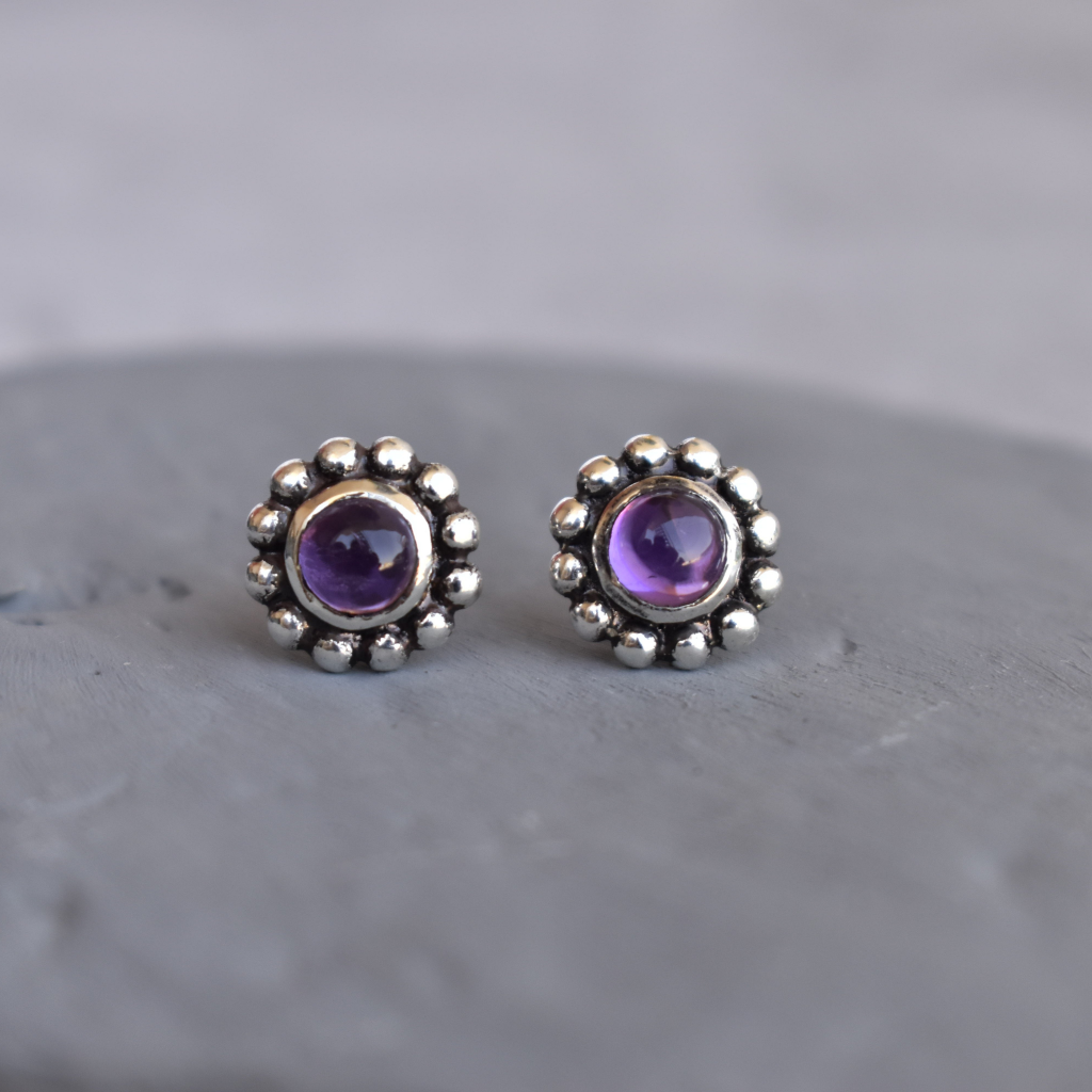 Flower Child - Amethyst Stud -
