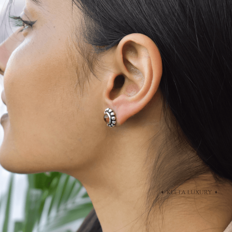 Flower Child - Citrine Studs Earrings