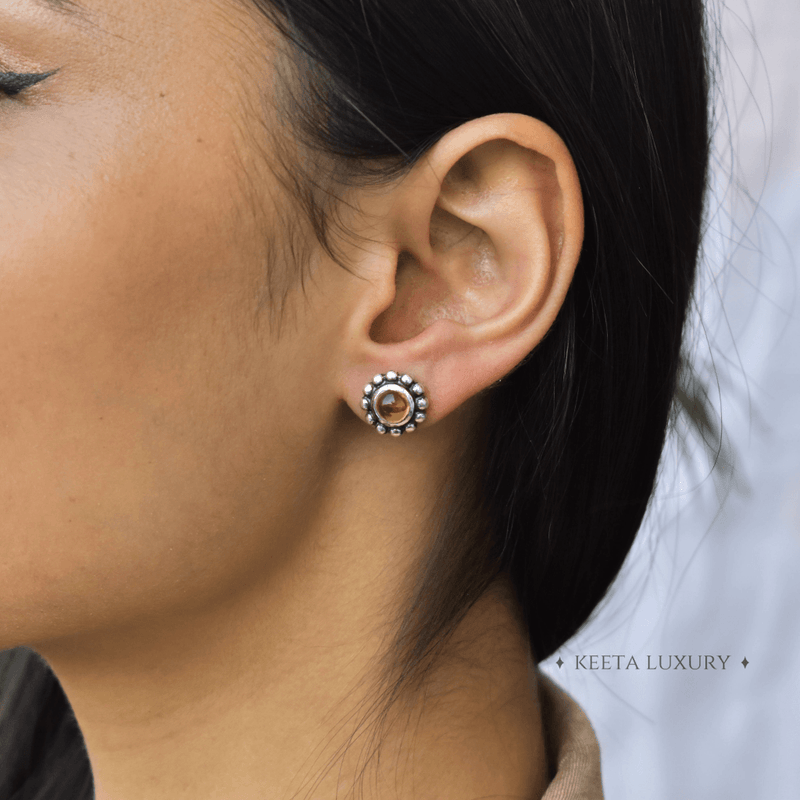 Flower Child - Citrine Studs Earrings