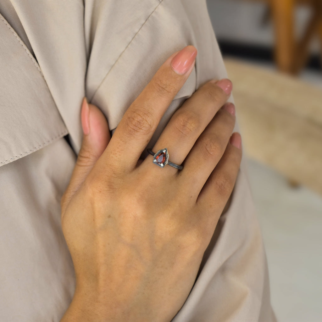Forest Heart - Garnet Ring Rings