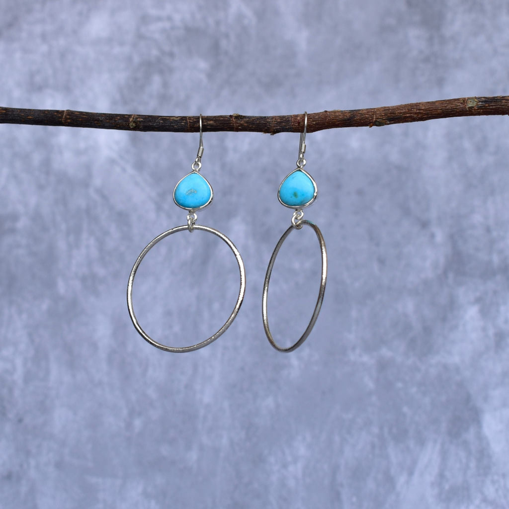 Hoop Glimmers - Copper Turquoise Dangle (Copy) Earrings