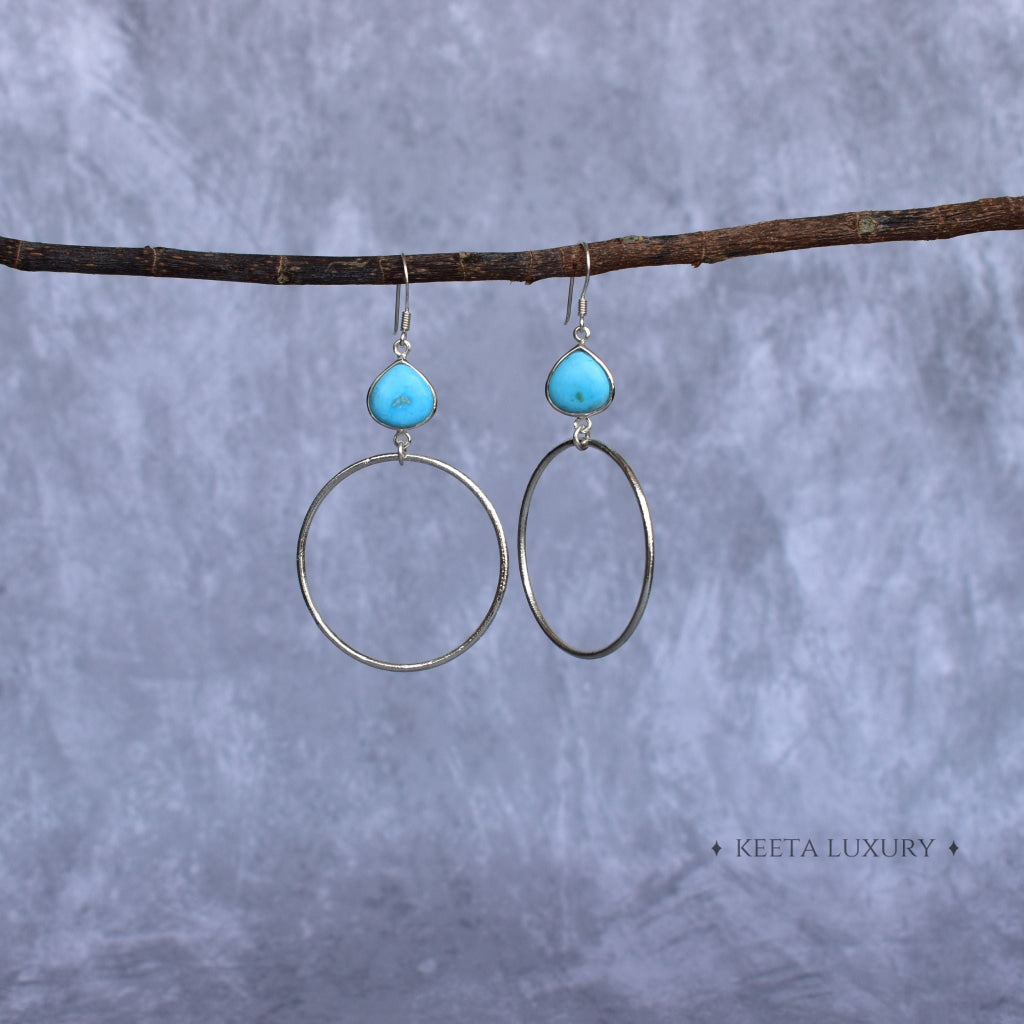 Hoop Glimmers - Copper Turquoise Dangle (Copy) Earrings