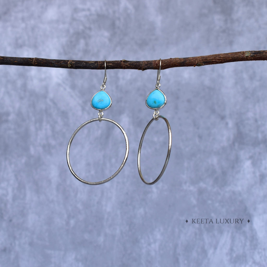 Hoop Glimmers - Copper Turquoise Dangle (Copy) Earrings