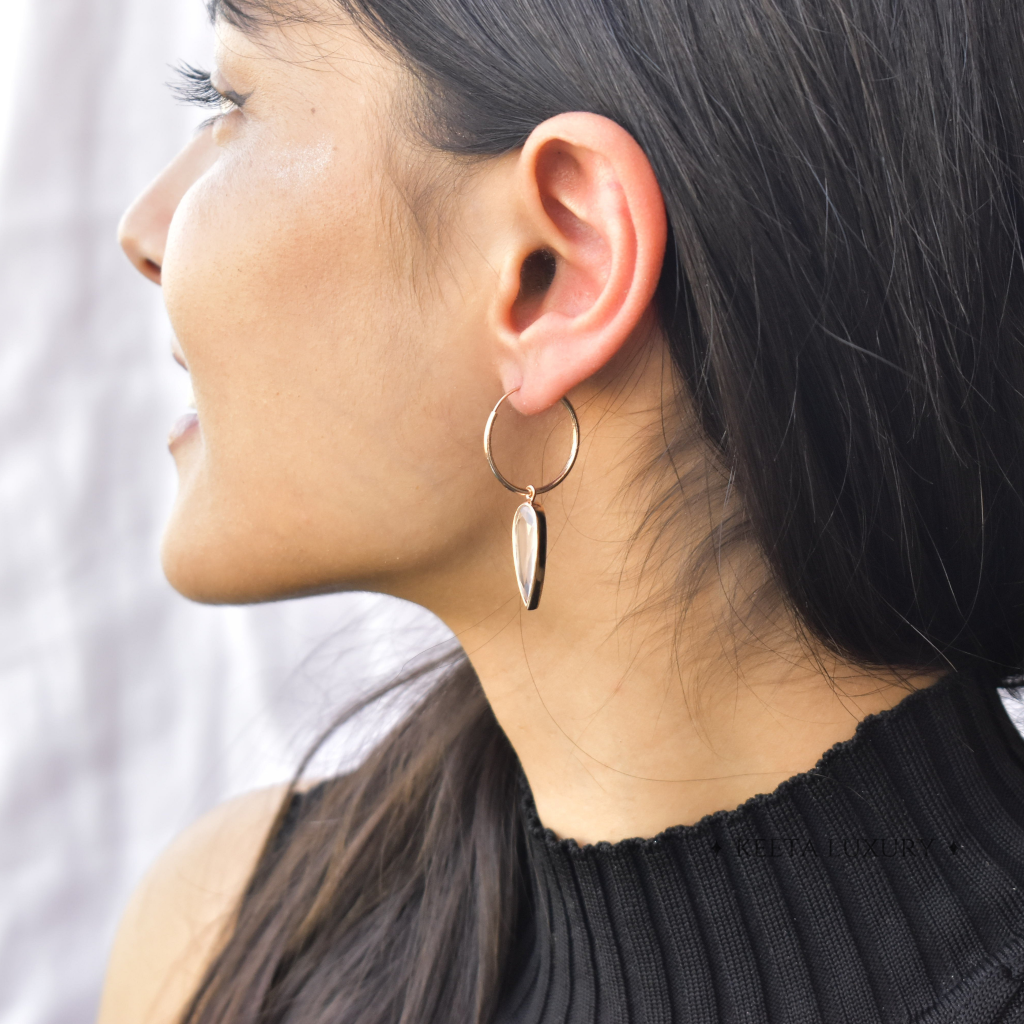 Glacier - Rose Quartz Earrings -
